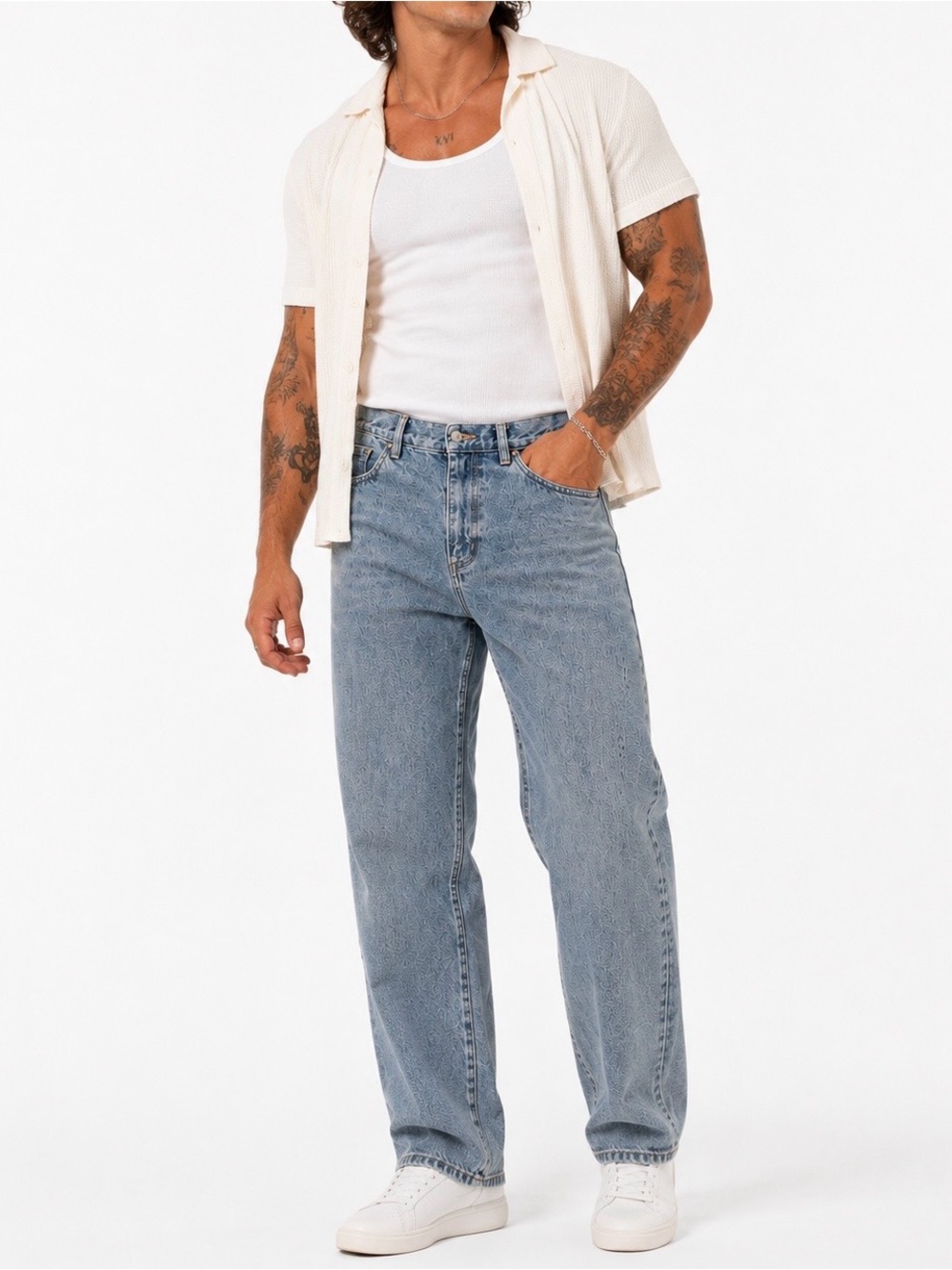 Obey Jeans Straight Leg Waist 32 Light Wash Indigo Bender Inseam 30